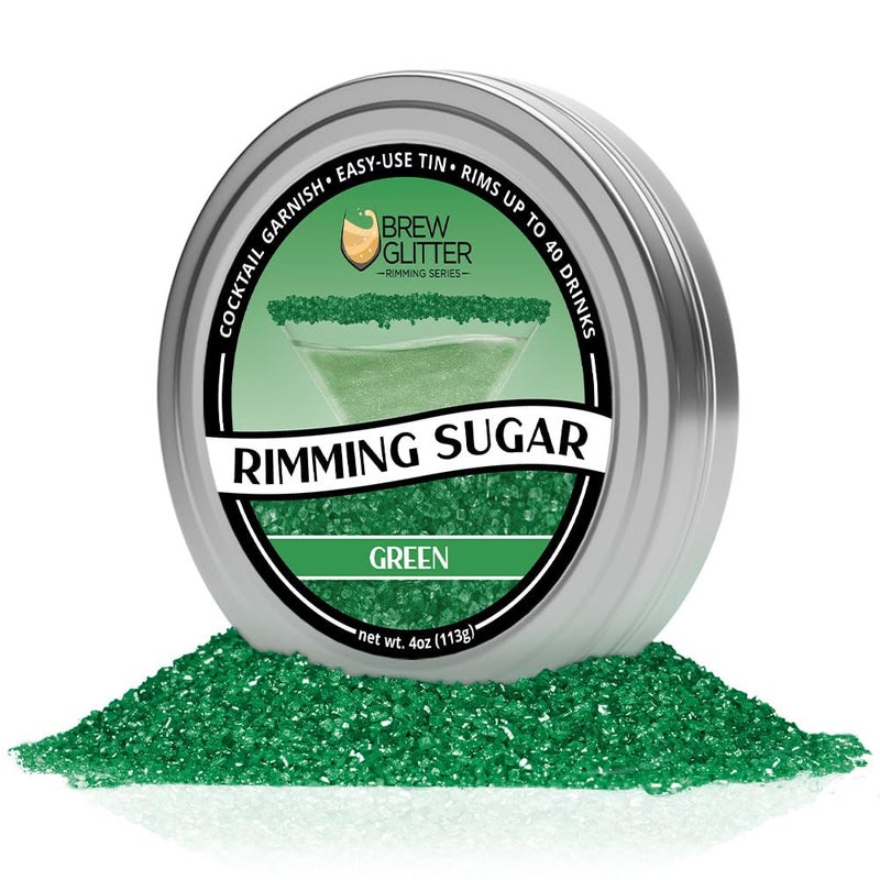 Bakell Brew Glitter - Green Rimming Sugar (4oz, 1x Bar Tin) Cocktail Garnish for Mixed Drinks & Refreshments - Image 5